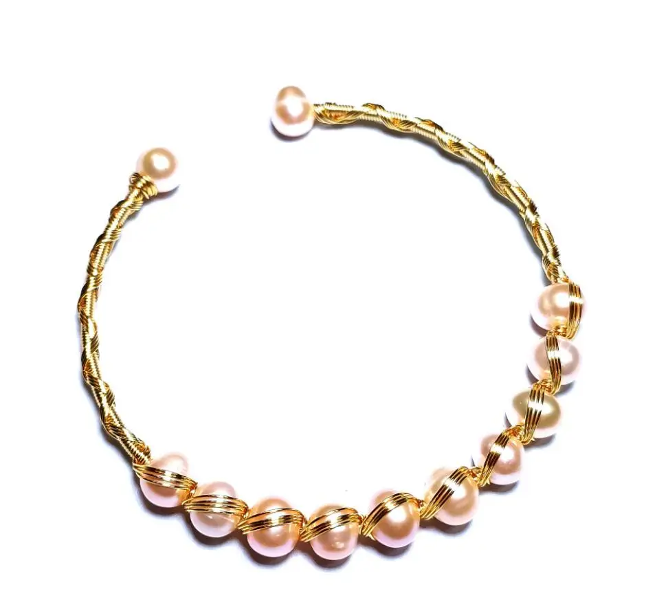 

Natural Pearl 14k Gold-Coated Design Fashion Bracelet