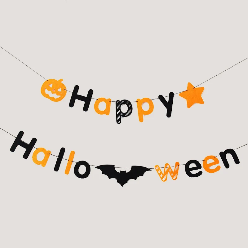 Halloween Decoration Pumpkin Alphabet Non-woven Banner Garland Horror House Bar Party Supplies | Дом и сад