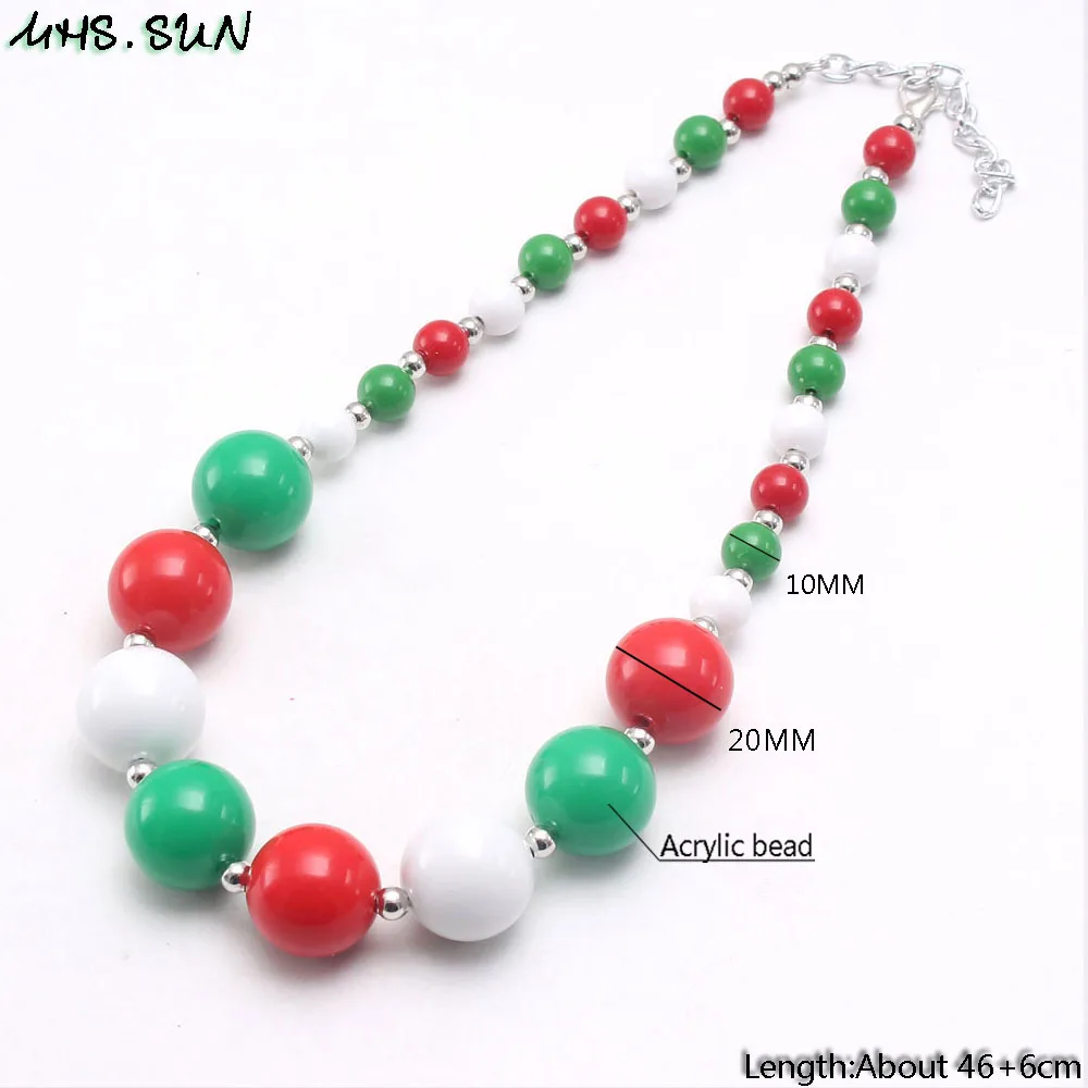 Модное детское ожерелье MHS.SUN с крупными цветными бусинами для девочек и