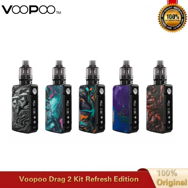 Оригинальный VOOPOO DRAG 2 Platinum Refresh Kit 4 5 мл PNP Pod Vape Tank с 177 Вт Mod Box No 18650 Battery VM5 VM6 Coil Vaporizer |