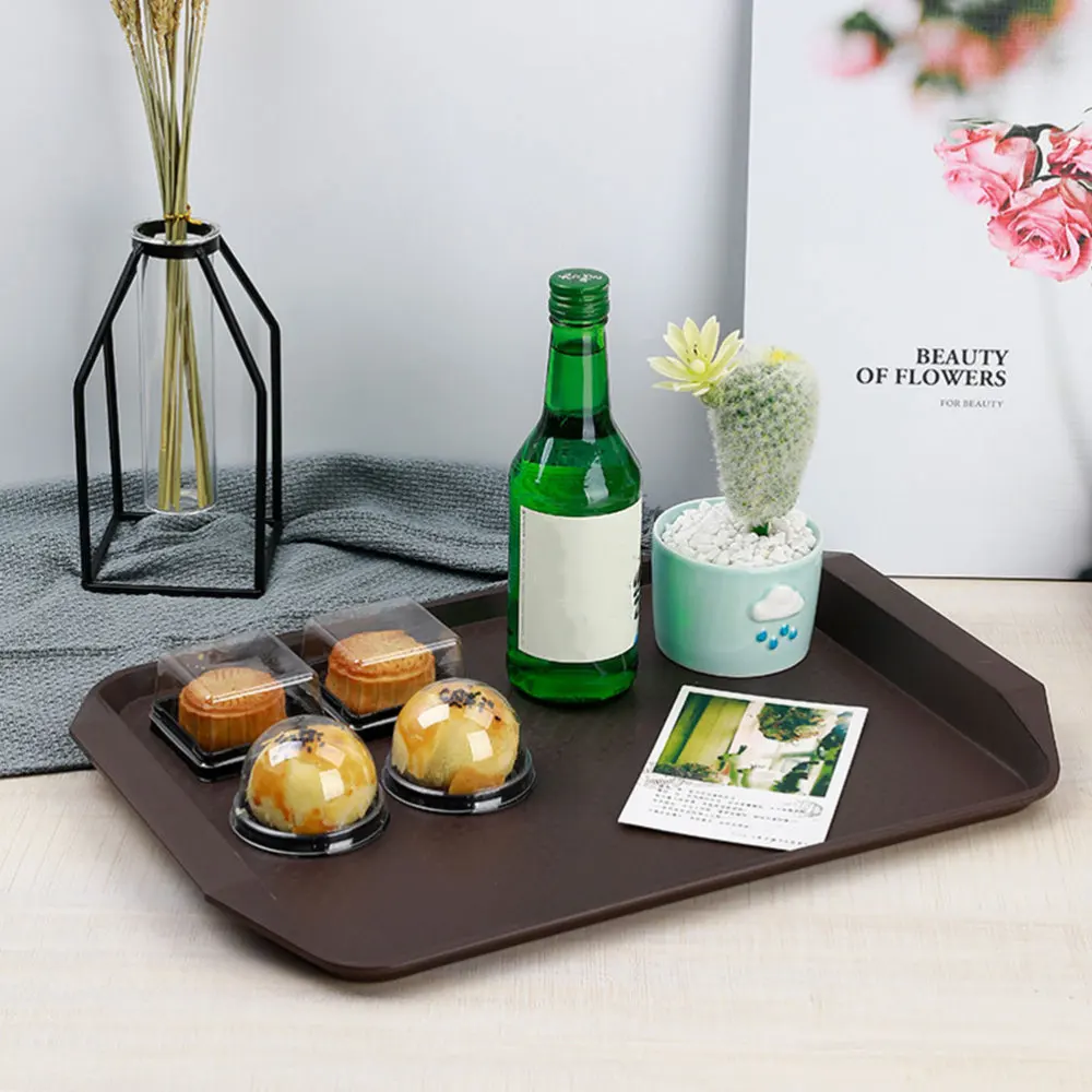 

4Pcs Textuerd Non-slip Trays Plates PP Plates for Food (Assorted Color)