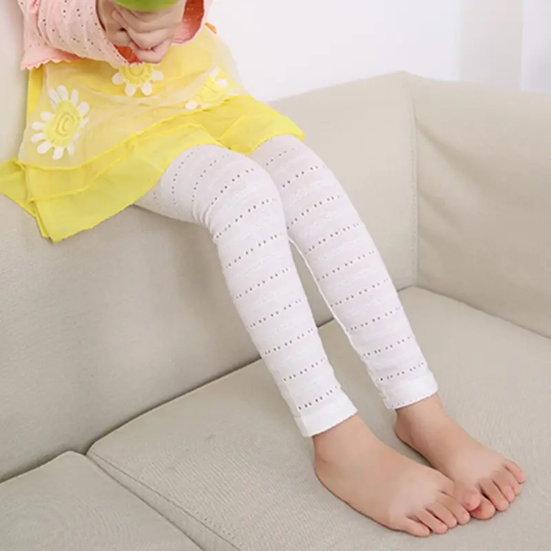 2022 Plain Thin Summer Girls Leggings Knit Cotton Long Korean Pants Girl Kids 1 2 3 4 5 6 7 8 Years Old Clothes OKL194001 | Детская
