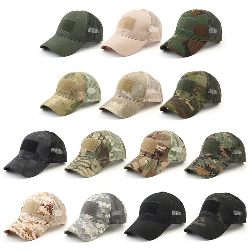 

Tactical Military Cap Camouflage Hats Simplicity Army Camo Hunting Mesh Cap Army Hat Outdoor Sport Snapback Stripe