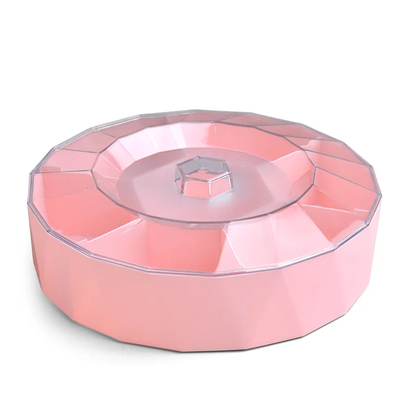 

Creative compartment candy box with lid living snack plate new year festive plastic dried fruit box room office transparent