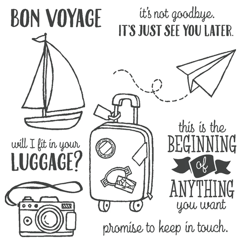 

2021 New Paper Airplane Trunk Ferry Clear Stamp and Metal Cutting Dies Set For DIY Craft Making Greeting Card Scrapbooking Album