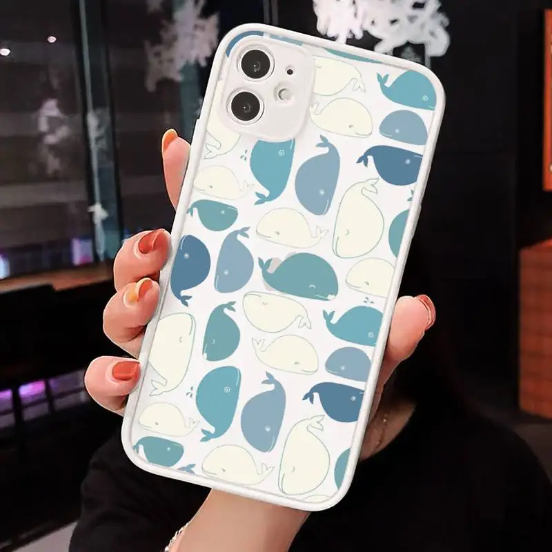 

shark Phone Case Matte Transparent for iPhone 7 8 11 12 s mini pro X XS XR MAX Plus cover funda