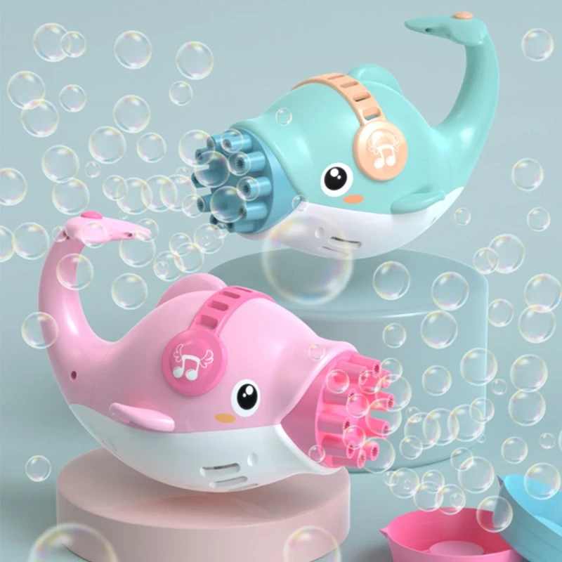 

1PC Automatic Dolphin Bubble Maker Bubble Toy with Upgrade 10 Holes Blower Swimming Pool Outdoor Toy Green/Pink Options