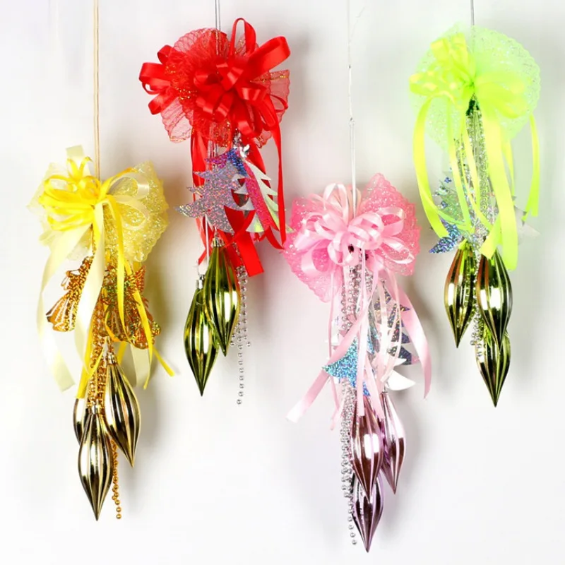 Рождественские украшения для дома ручной работы сосновые шишки банты