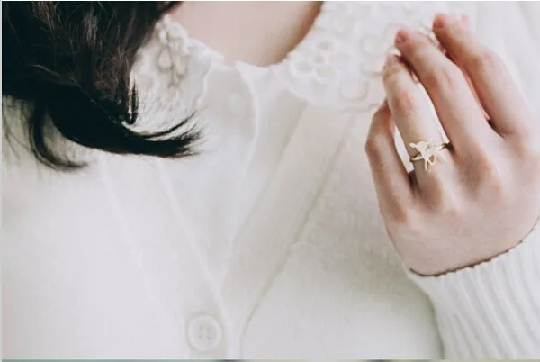 

Fashion Deer Ring Hand-welded copper ring design Three Color Optional