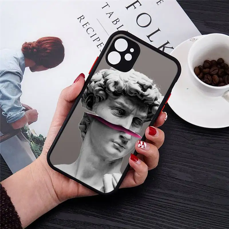 

Abstract Art Statue Phone Case matte transparent For iphone 7 8 11 12 plus mini x xs xr pro max cover