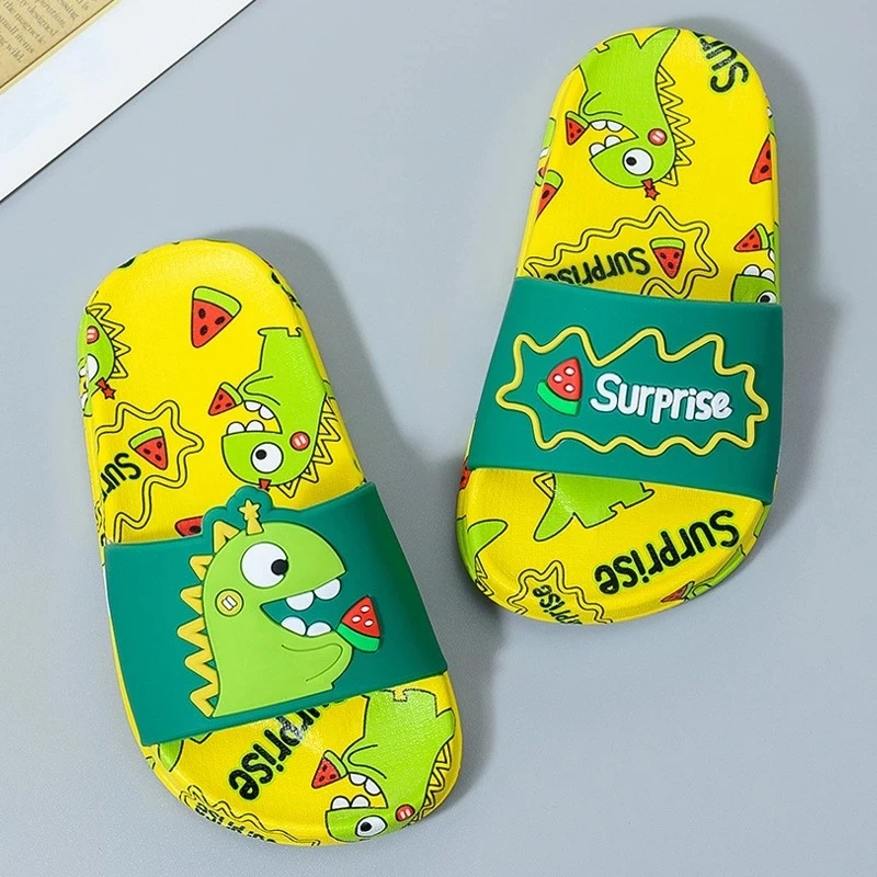 

2021 New Dinosaur PVC Baby Girls Beach Shoes Toddler Children Cartoon Sandals Summer Kids Slippers For Boys Flip Flops Girls