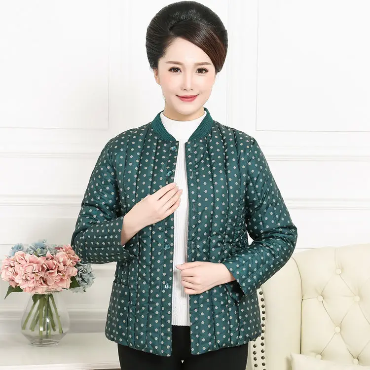 

Off season cotton padded clothes women's 2019 new middle-aged and elderly floral cotton padded jacket short lightweight autumn
