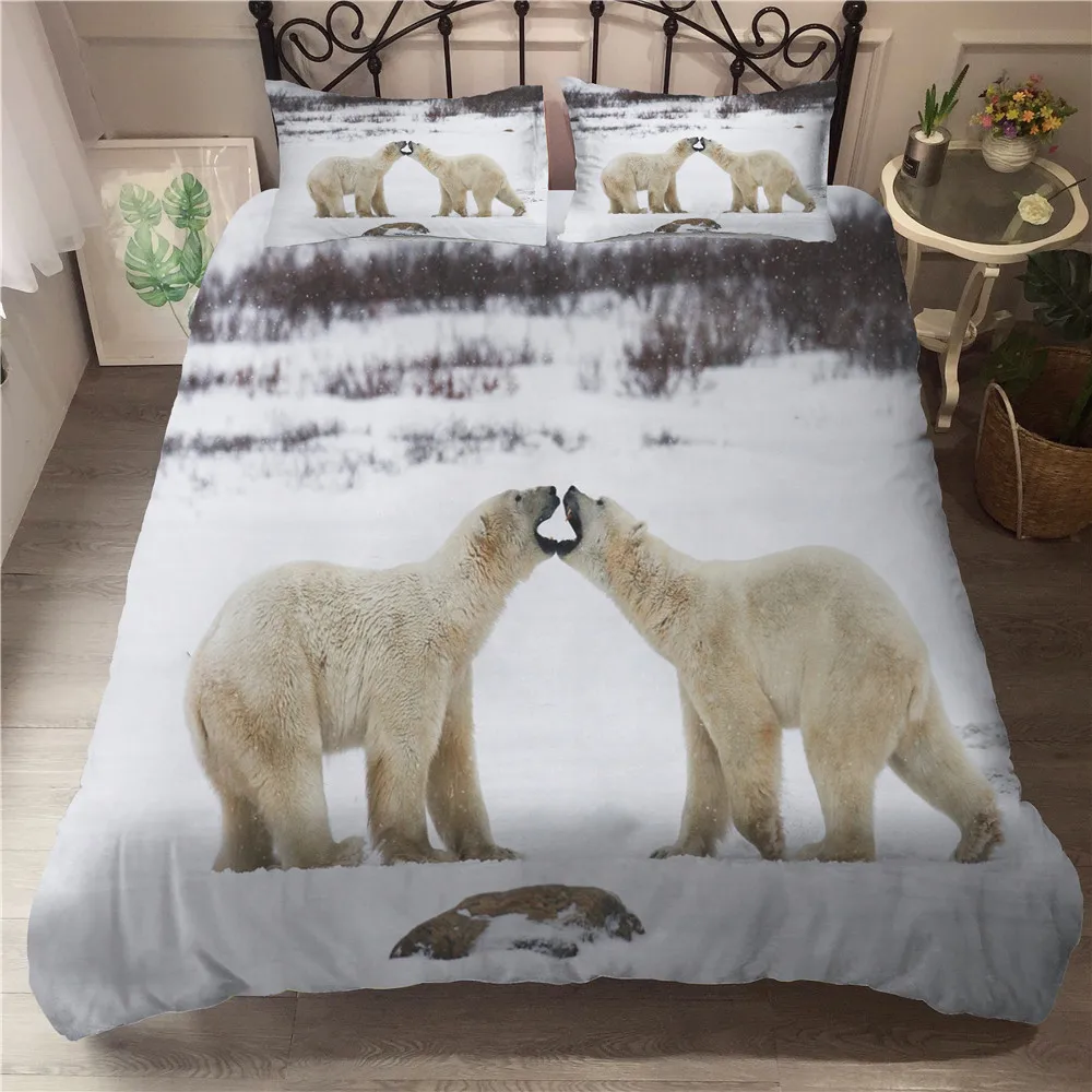 MEI Dream Polar Bear постельное белье с 3D цифровой печатью зимний пододеяльник роскошный