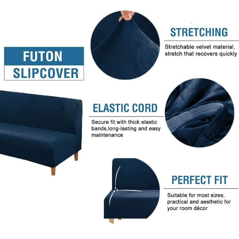 Бархатная ткань чехол для дивана темного цвета эластичное противопылевое прямое