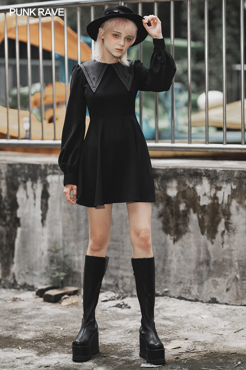 

Black Nun style abstinence dress Punk Rave OPQ-672LQF