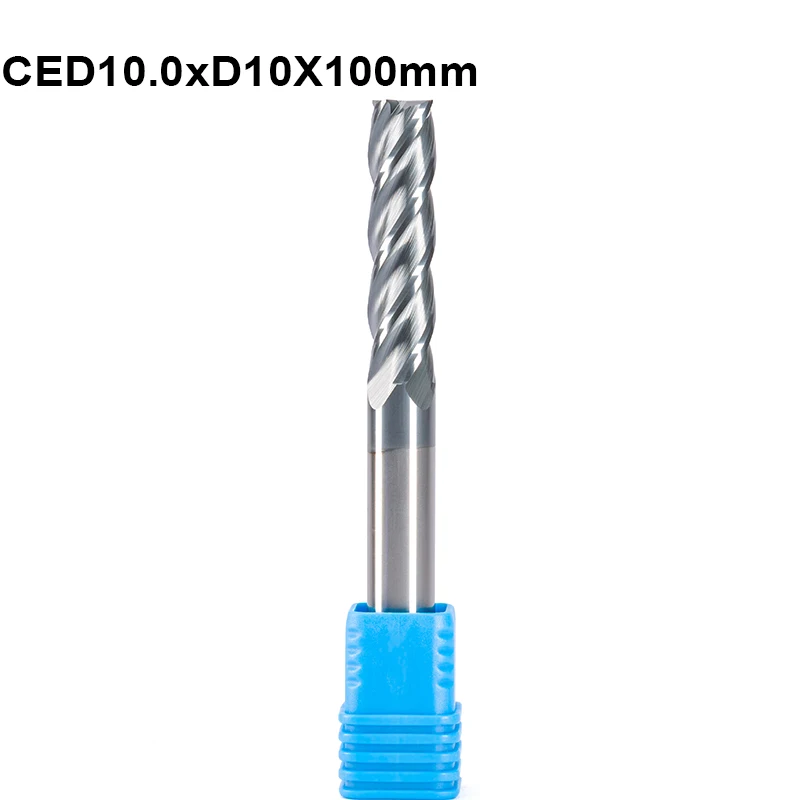 

1pc End mill HRC55 Two Flute SHK 10mm Longer Sprial high strength tungsten steel milling cutter CNC carbide coated metal end mill