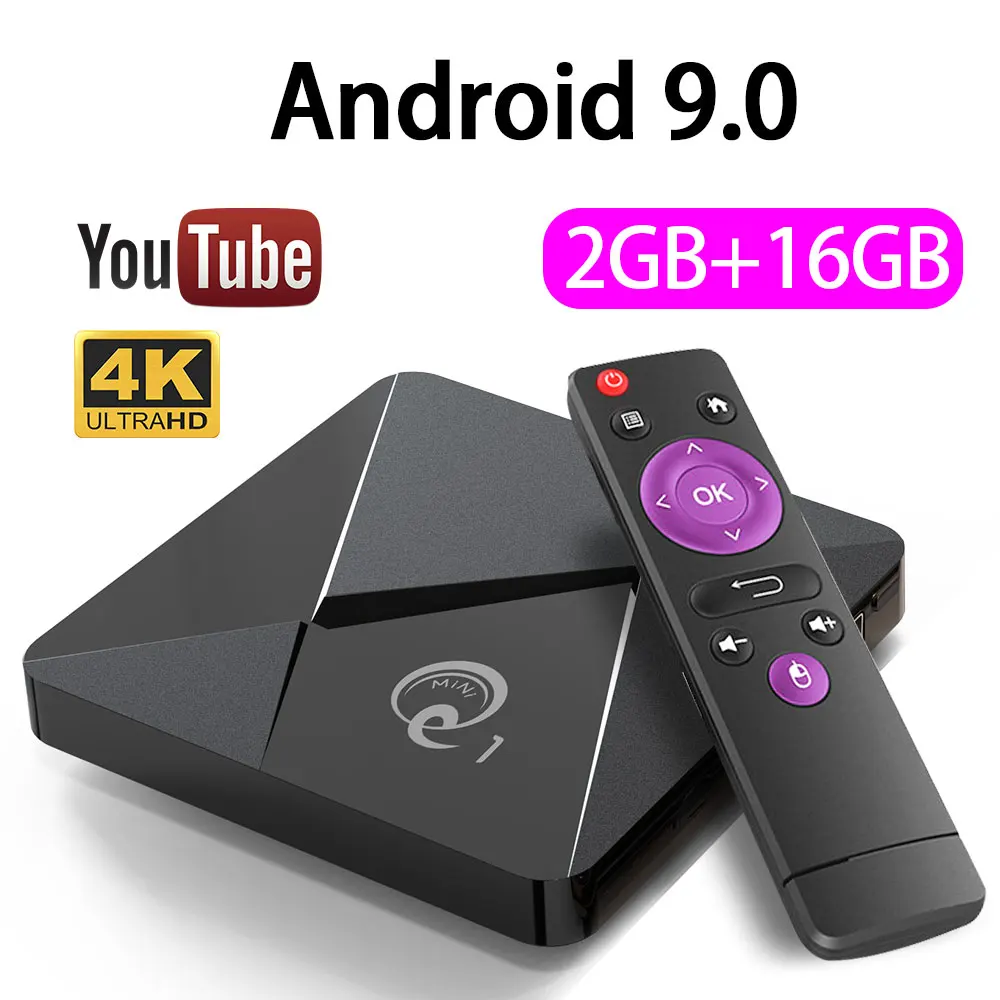 

Q1 MINI Smart TV BOX Andriod 9.0 Netflix Youtube 2GB 16GB Rockchip RK3328 Quad Core 2.4GHz WIFI 4K Google Play Android TV Box