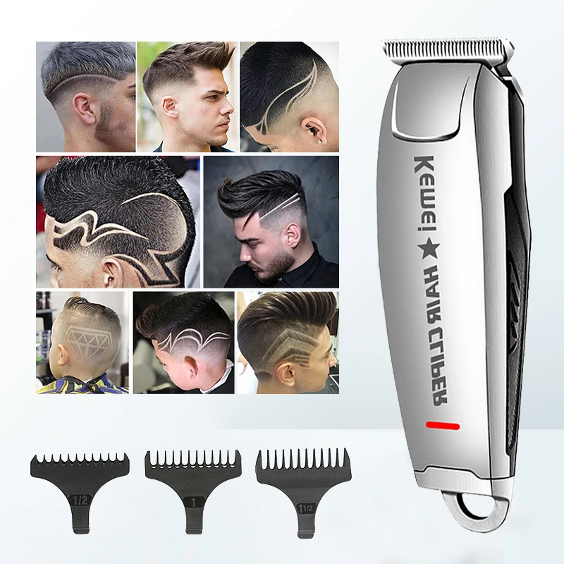 

Kemei 2812 Professional Hair Clipper for Men Electric Barber Cordless Hair Trimmer 1mm Baldheaded T Blade Finish Haircut Machine