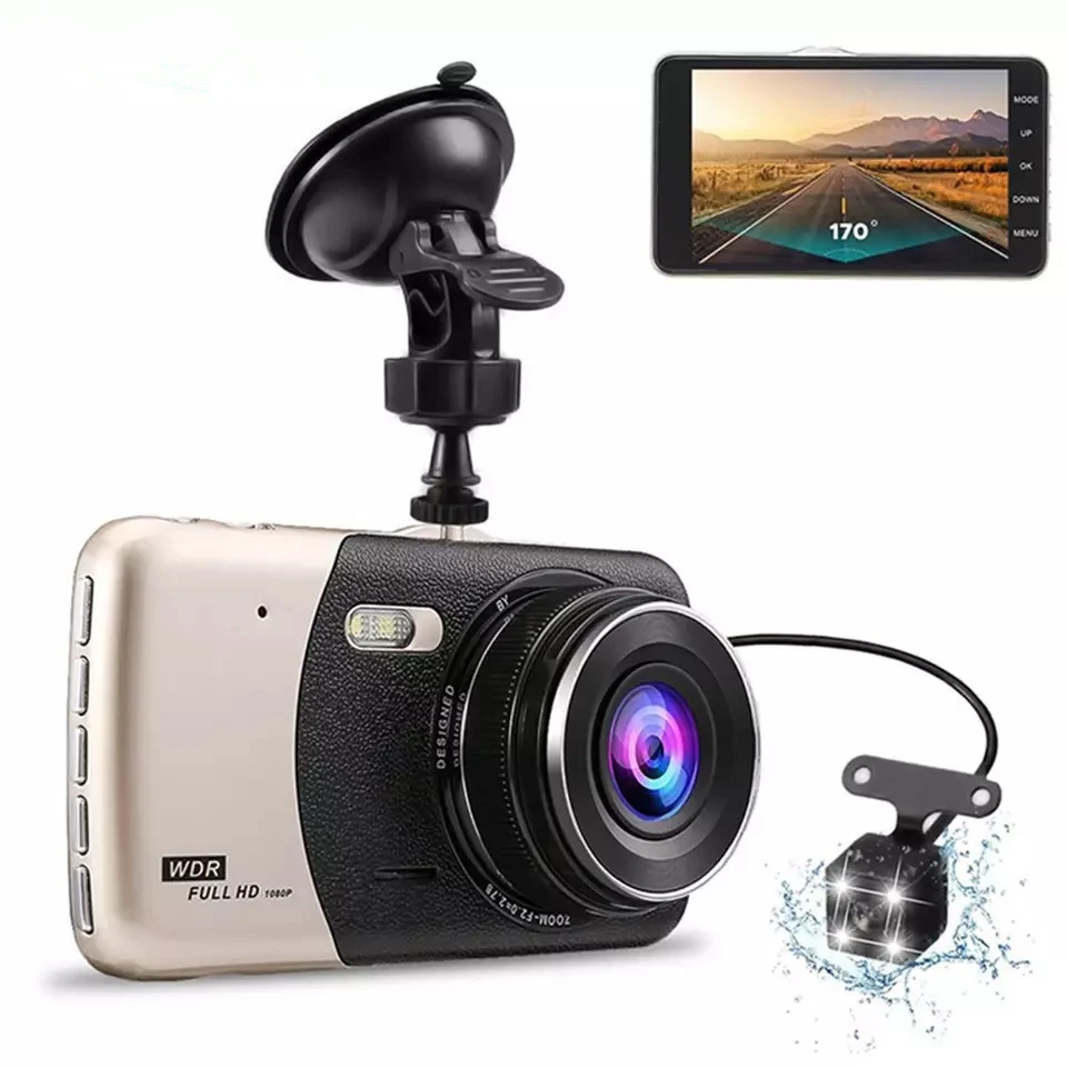 Автомобильный видеорегистратор с функцией ночного видения двойным объективом