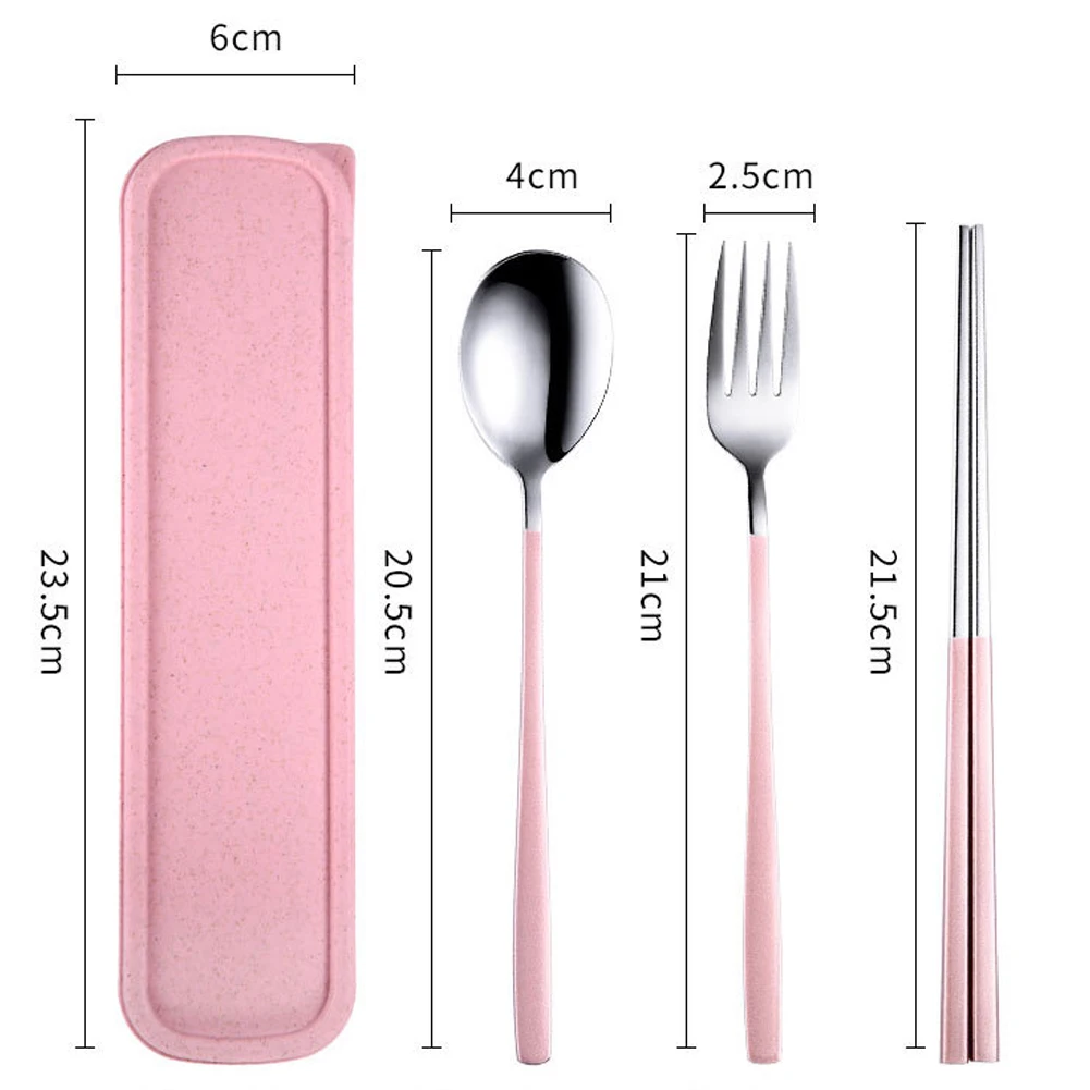 Набор посуды из нержавеющей стали портативный дорожный набор столовых приборов