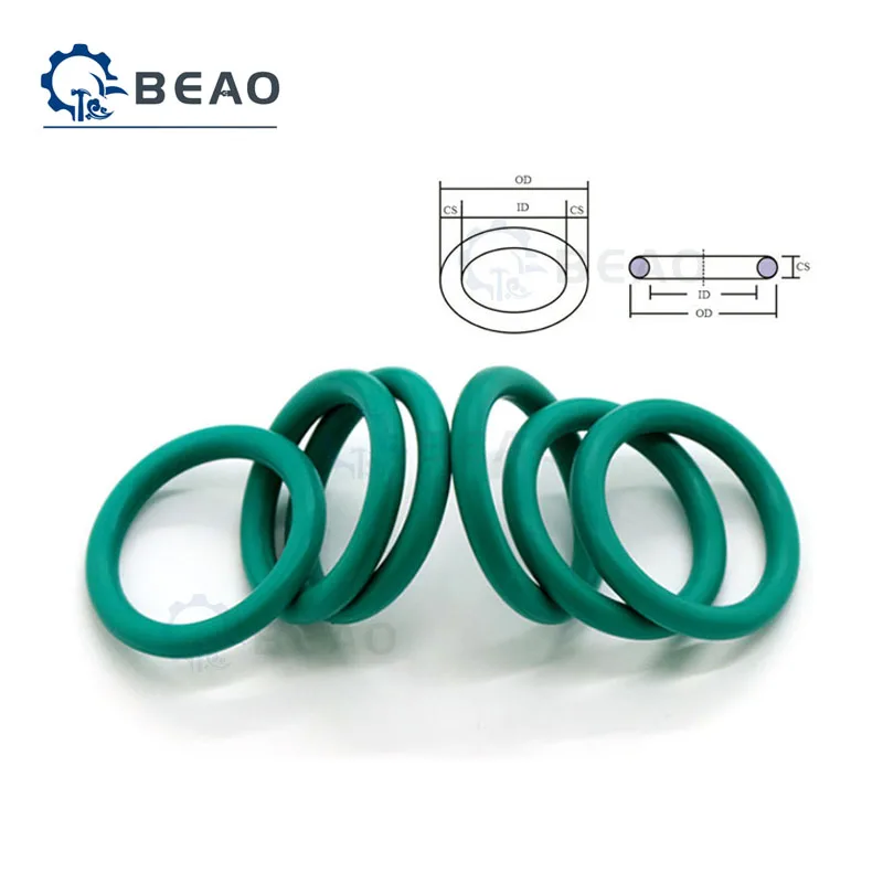 

20PCS OD4-43mm Green FKM Fluorine Rubber O Ring Wire 1-2mm Waterproof High Temperature Resistant Sealing Ring