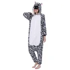 Пижама-Кигуруми для взрослых, комбинезон в виде зебры, зимний комбинезон с капюшоном, костюмы на Хэллоуин для женщин и мужчин, одежда для сна