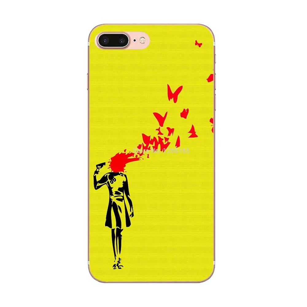 Banksy граффити суицид бабочка золото Лондон для Huawei Honor 5A 5X 6A 6C 6X 7X 9 V8 V10 Mate 7 8 10 P9 P20 Pro