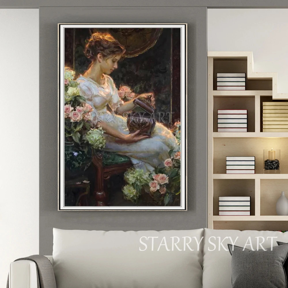 Goedkoop Handgeschilderde Hoge Kwaliteit Impressionistische Dame Figuur Olieverfschilderij Mooie Side Lady Figuur Olieverf Voor Muur Art