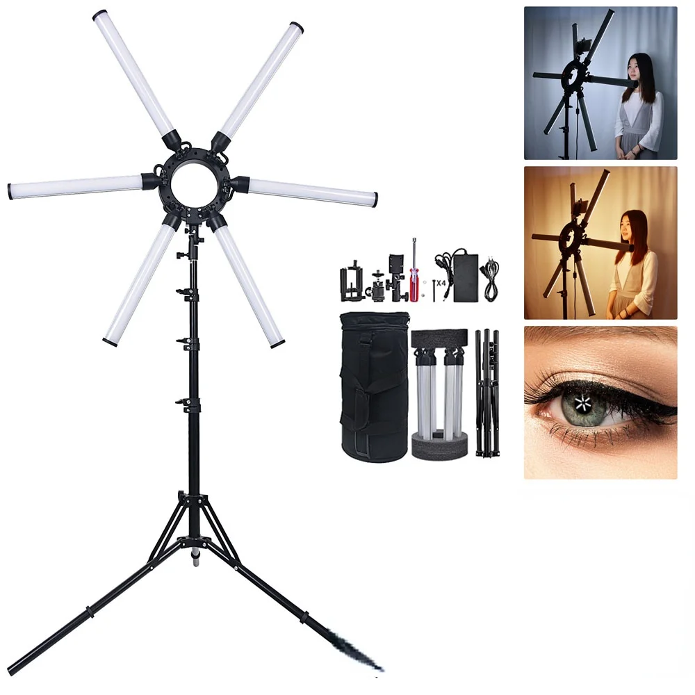 

fosoto Photography LED Star Ring Light 120W Multimedia Extreme Ring Video Lamp With Tripod Stand For Phone Camera Youtube