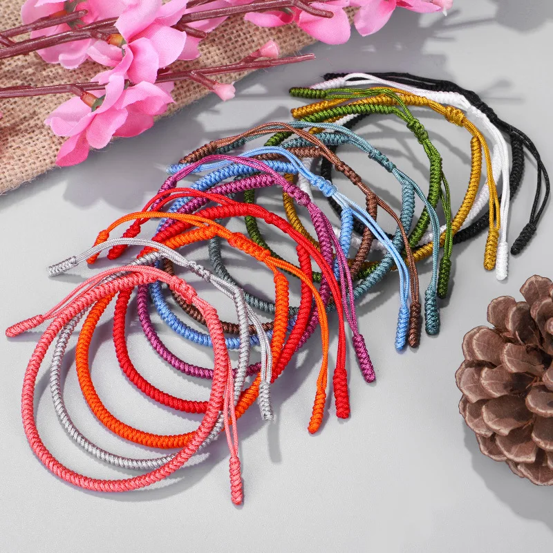 

Плетеные веревочные браслеты Meetvii для женщин, регулируемый браслет с узлом счастливая веревка, ювелирные изделия 12 созвездий