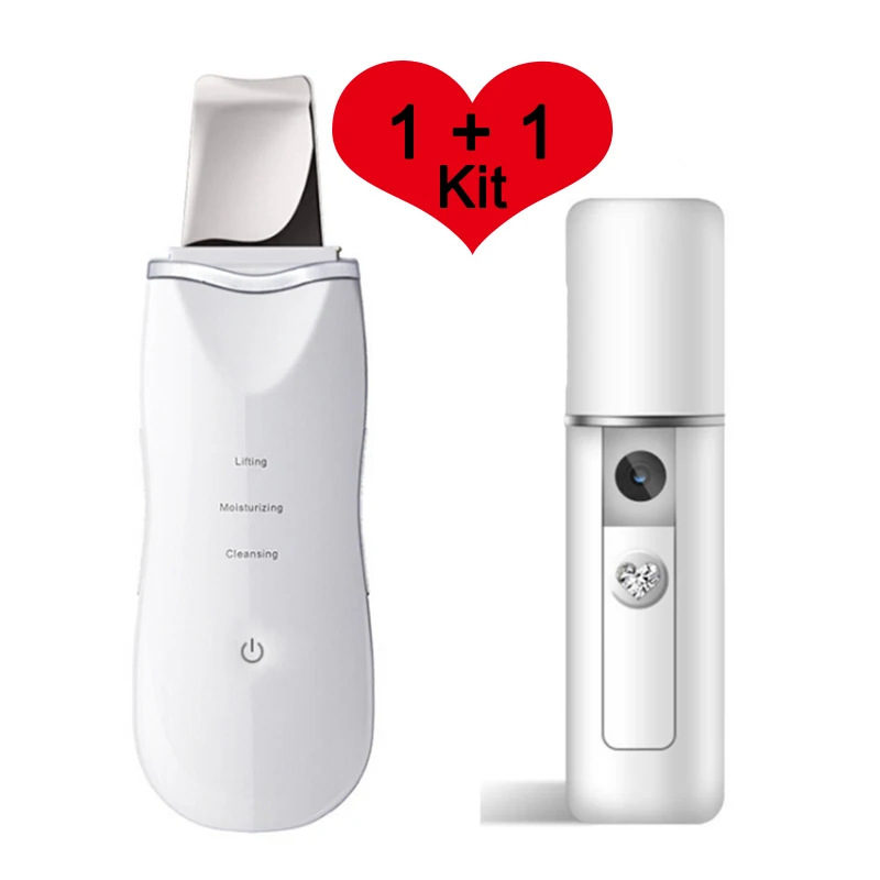as picture Ultrasonic Skin Scrubber Skin Peeling Extractor Facial Deep Cleaning Beauty Device+ Skin Care Rejuvenation Nano Face Steamer - Цвет: as picture