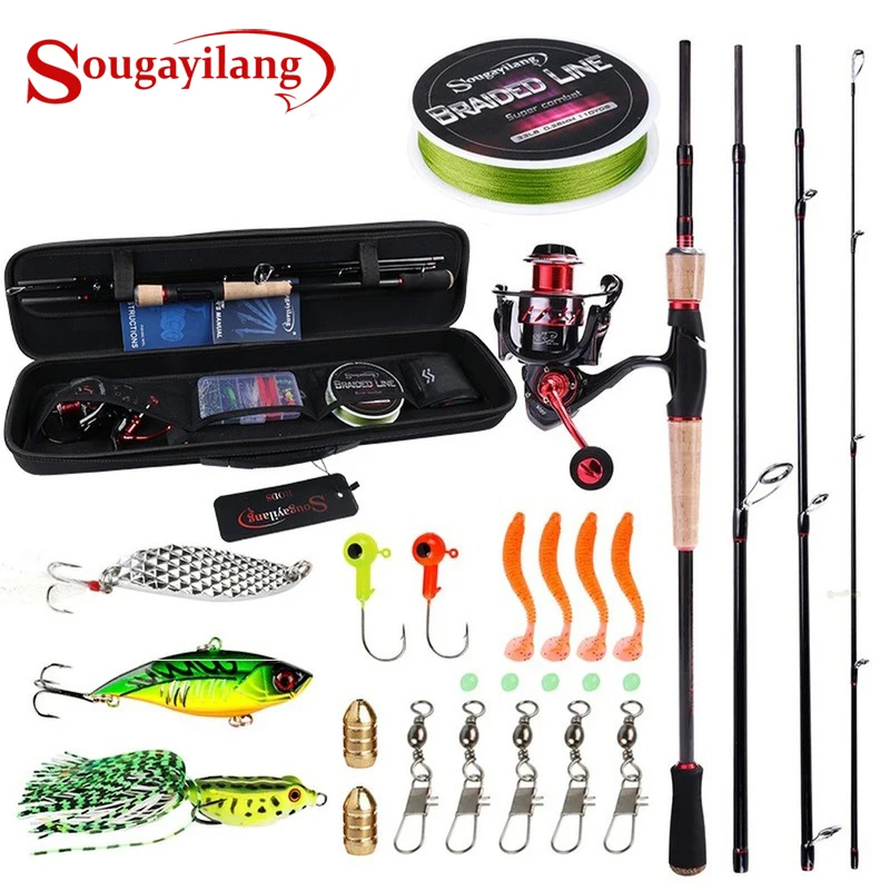 

Sougayilang 2.1m Fishing Rod Combos Set Travel Spinning Fishing Rod 14BB Spinning Reel Rod Bag Fishing Accessories Tool Combos