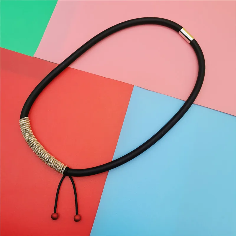 

Marliwoo NEW Luxury Choker Necklaces Women Designer Handmade Rubber Jewelry Pearl Accessories Gothic Sweater Chain Gift Necklace