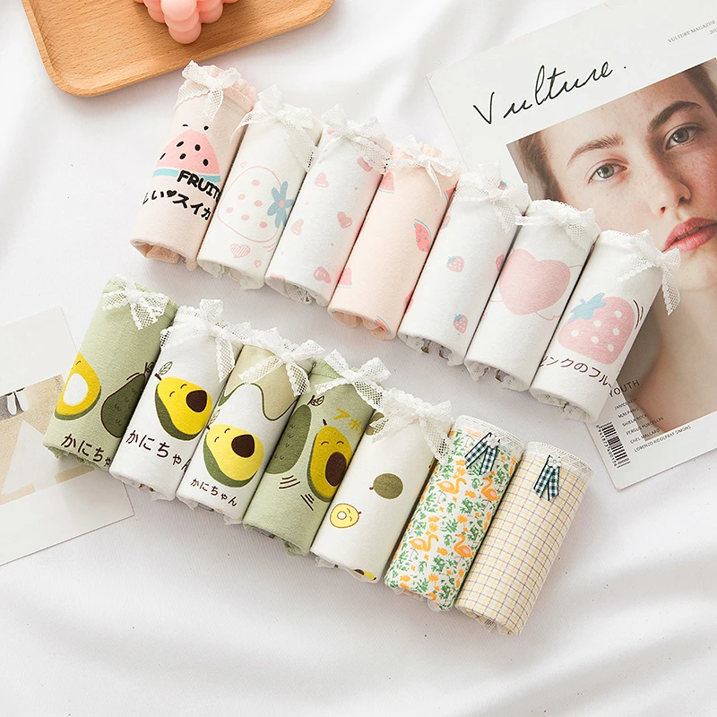 7 шт./лот трусики для женщин нижнее белье из хлопка детские трусы сексуальное