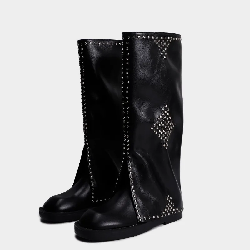 

2021 Winter Niche Personality Trousers Boots Knight Boots Women's High-tube Thick-soled Ultra-thin Fashion Women's Boots