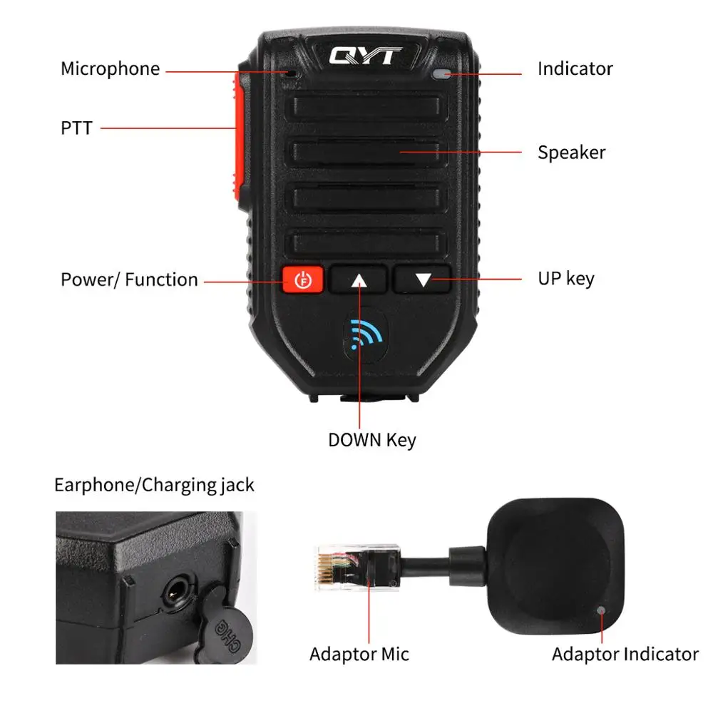 Портативный беспроводной Bluetooth-микрофон Baofeng BT-89 серии QYT KT мобильная Колонка для