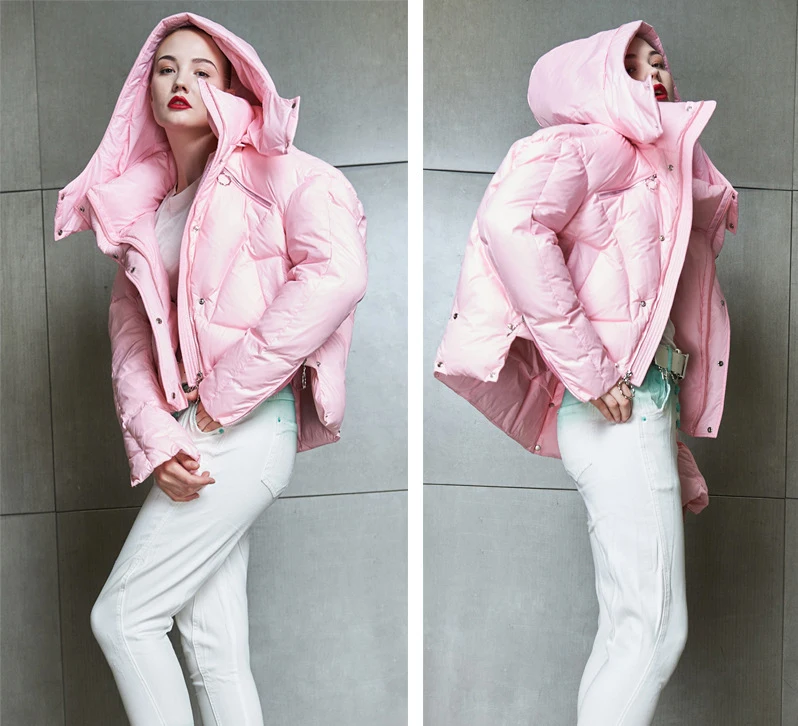 90% утиный пух женская короткая парка с капюшоном европейский стиль 2020 новое