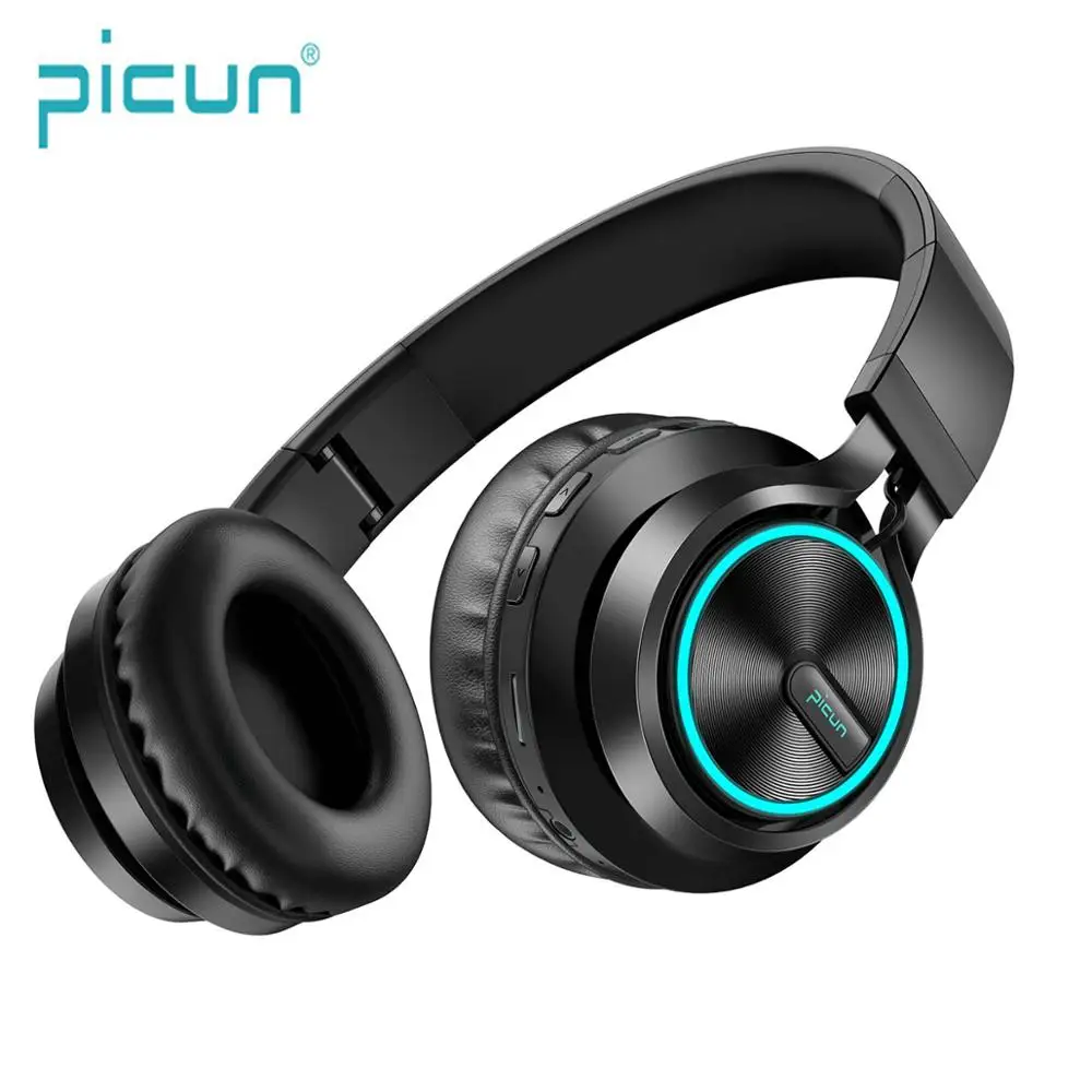 Picun B6 беспроводные наушники Bluetooth HiFI стерео Складная гарнитура светодиодный