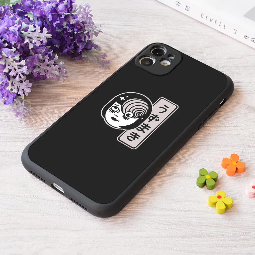 

For iPhone Junji Ito Uzumaki Spiral Print Soft Matt Apple Case