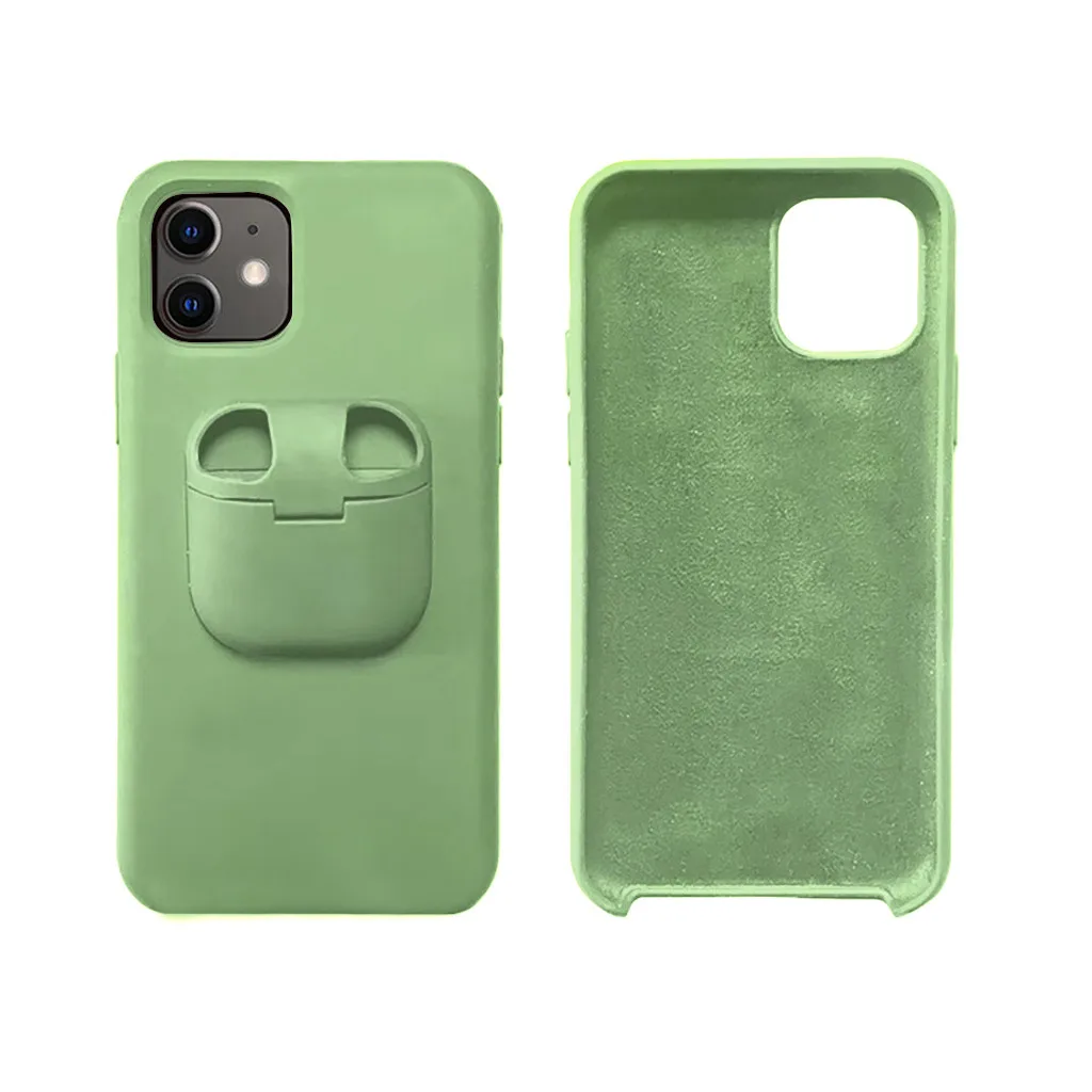 Жидкий силиконовый чехол для телефона для IPhone 11/Pro/MAX/XR/XS/X для Air Pods 2 в 1 мягкий чехол для 7 Plus/8 Plus