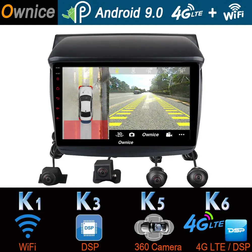 9 &quot1DIN 360 ° панорамный Android автомобильный DVD GPS навигация радио для Mitsubishi Pajero Sport L200