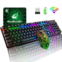 rechargeable wireless gaming keyboard mouse set wireless 2 4g game keyboard illuminated gaming keyboard combo for laptop 5 0
