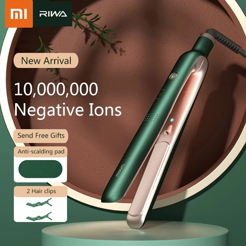 

Выпрямитель для волос 2 в 1 Xiaomi RIWA, плойка с отрицательными ионами, 3-ступенчатые щипцы для завивки, салонные Инструменты для укладки, 220 В