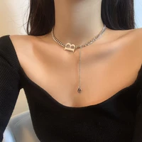 2021 new cool letter b necklace fashion design trend accessories clavicle chain charm womens bar hip hop rock jewelry
