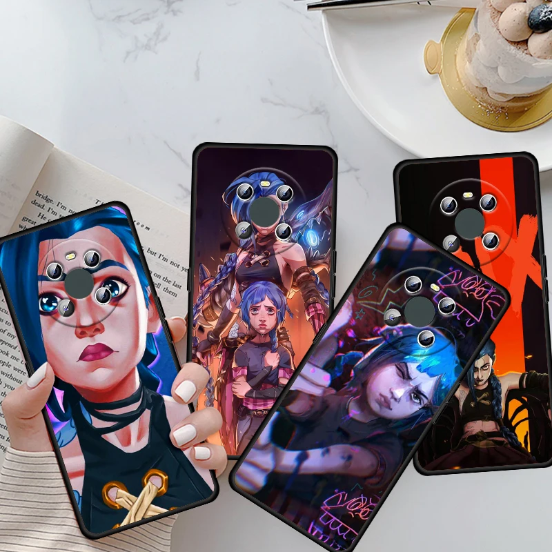 

League of Legends Cartoon Arcane Jinx For Huawei Mate 40 30 10 20 X 5G RS Lite P Smart Pro Plus 2019 2020 2021 Z S Phone Case