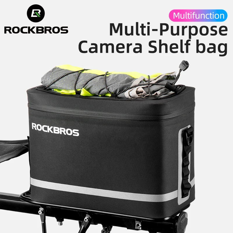 

ROCKBROS 100%Waterproof Bike Bag Shockprook Camera Bag Bicycle Rack Tail Bag High Capacity Reflective Trunk Bag Bike Accessories
