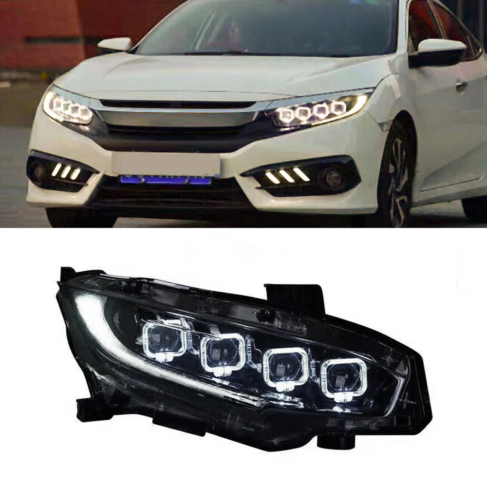 1 пара автомобилей головной светильник s для Honda Civic 10th 2016 2017 2018 HID светодиодный с
