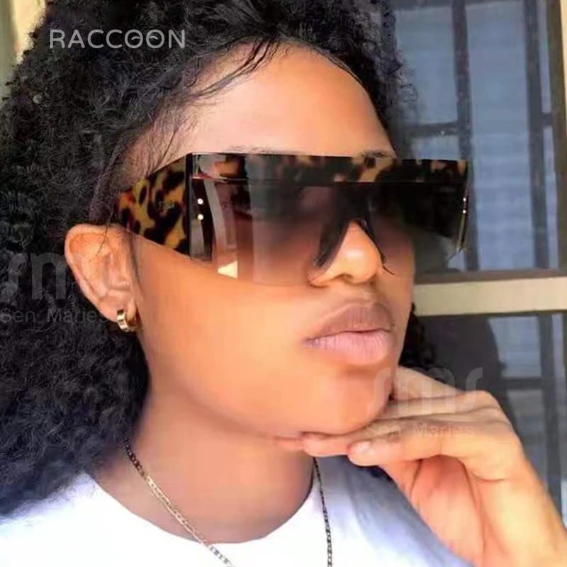 

Vintage Oversized One Piece Round Sunglasses Women Brand Designer Fashion Colorful Eyewear Men Goggle Shades Sun Glasses Uv400