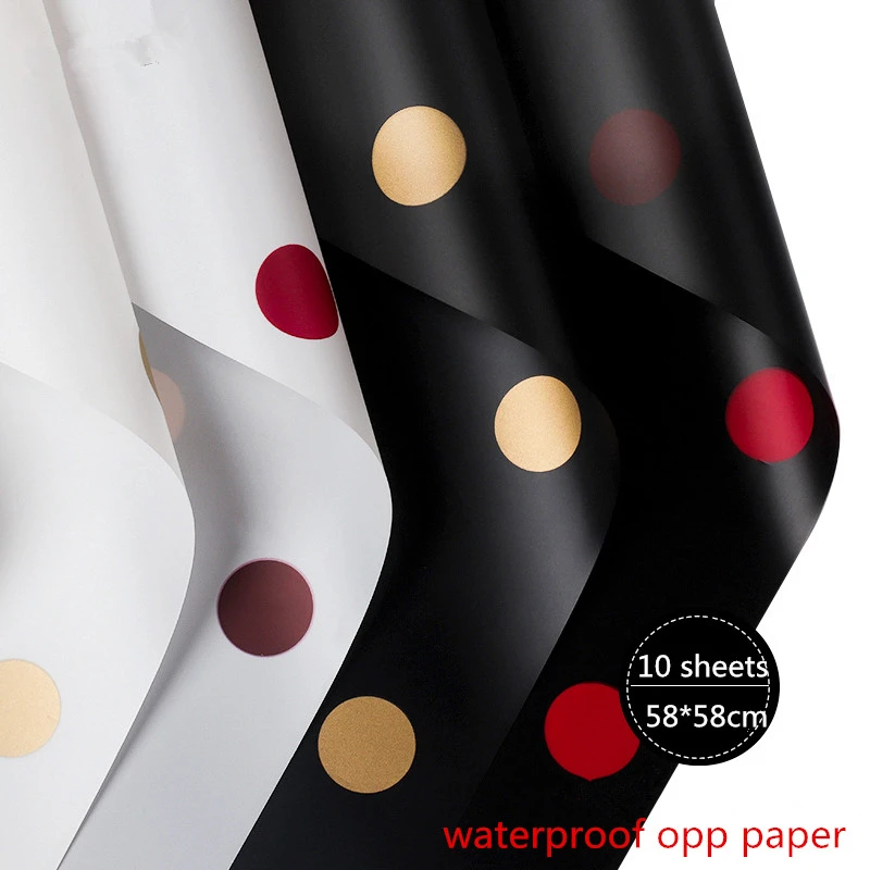 60*60 см в Золотой горошек оберточная бумага для букета материал упаковки цветов