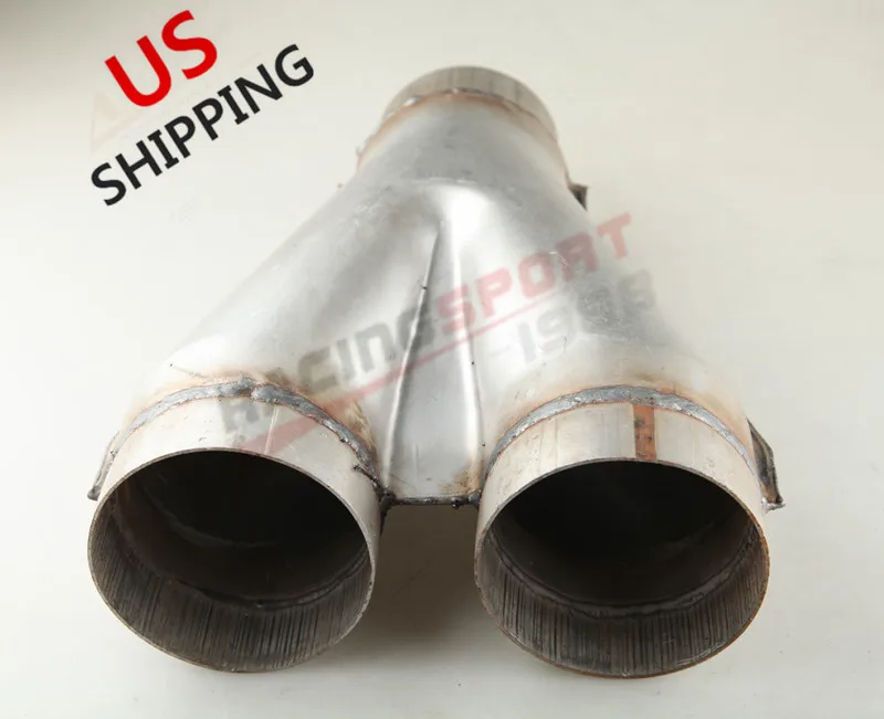 

Aluminized Steel Exhaust Y-Pipe Adapter Reducer 3" Dual To 3" Single